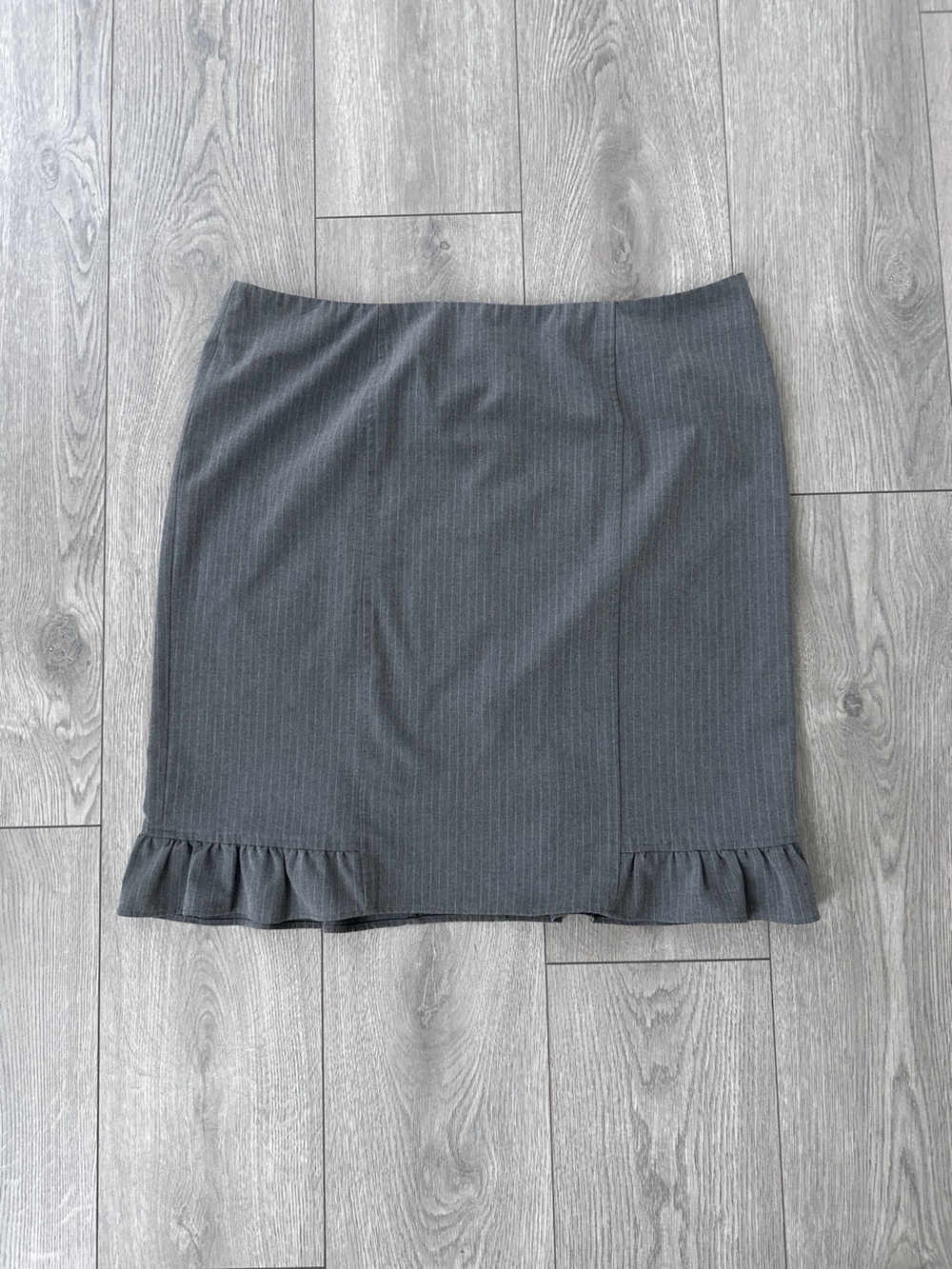 y2k office coquette ruffle pin stripe dress skirt